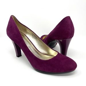 ⛔️ SOLD! ⛔️ Anne Klein Clemence 10 Suede Leather Pump Magenta Plum iFlex Heel